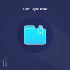 Wallet icon, purse icon vector illustration in flat icon style for using in mobile, website, ui design. Trendy blue gradient icon.