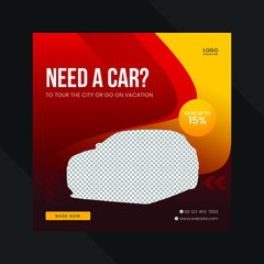 Creative rent a car social media post web template car Rental banner design