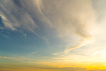 Naklejka na ściany i meble Beautiful sunset sky clouds , dramatic twilight sky