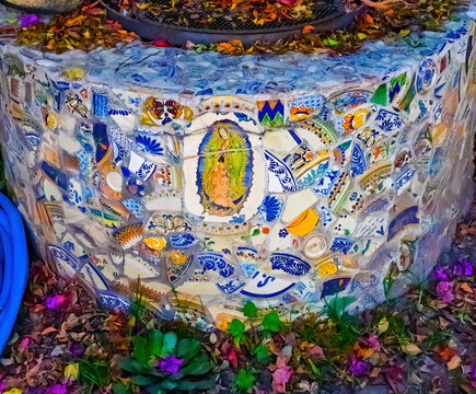 Colorful Talavera Ceramic Pottery Native Decorations Puebla Mexico