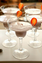 Strawberry Pannacotta in a tall glass