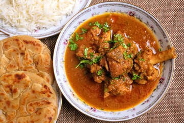 Lamb Curry with Indian Bread and Rice