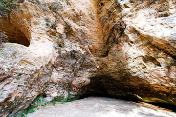 Gutmanis Cave in Latvia. On the walls of the cave are inscriptions from the 17th century. The legend of the Rose of Turaida began in this cave.