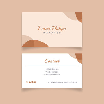 Modern simple beige abstract business card design template