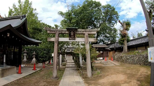 Hettsuisha small shrine on the territory of Kitano Tenmangu shrine. Kyoto. Japan
