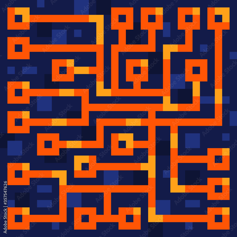 Poster chip texture tile seamless pattern for pixel art style game, high tech circuit , microcircuit techno