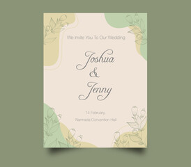 Cute wedding invitation template design 