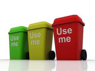 3d rendering recycling trash can
