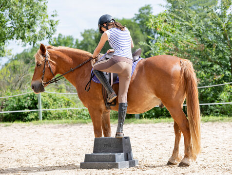 riding girl and horse