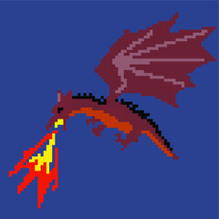Dragon in pixel art
