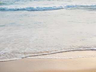 close up sand with wave of sea beach