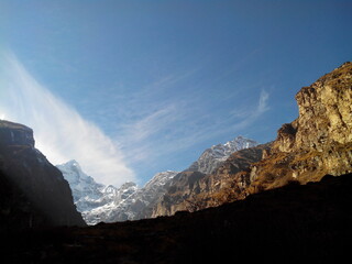 View of Nilkantha peak, India