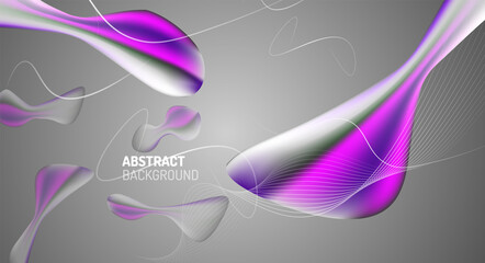 Fluid gradients, abstract liquid bubble shapes background
