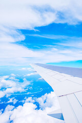 Fototapeta premium 飛行機からの眺め 水平線（羽田-石垣 直行便）
