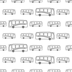 Bus Icon Seamless Pattern, Bus