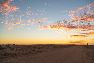 sunset in the outback