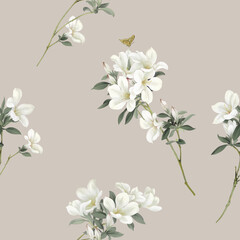 Elegant hand-painted flowers 