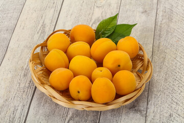 Ripe tasty sweet apricots heap