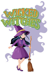 Wicked witches logo on white background