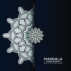 Luxury mandala background with silver style