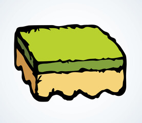 Sponge for washing dishes. Vector drawing