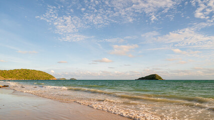 tropical beach with blue sky in Thailand