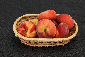 Sweet ripe tasty flat peach