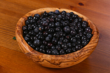 Wild blueberry in the bowl