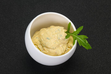 Hummus snack with olive oil