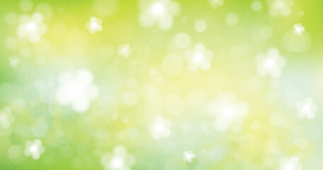 Obraz premium Vector green, bokeh, floral background. Summer background.