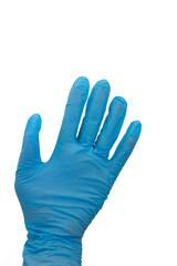 Obraz premium blue medical gloves isolated on white background.medical equipment
