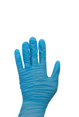 blue medical gloves isolated on white background.medical equipment