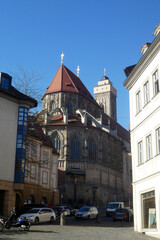 Naklejka premium Kirche Unsere Liebe Frau in Bamberg vom Pfahlplätzchen aus gesehen