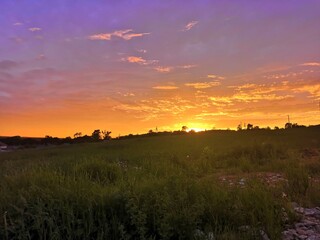 sunset in the mountains