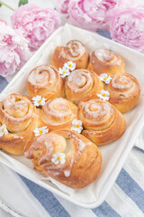 sweet home made elderflower lemon cinnamon rolls