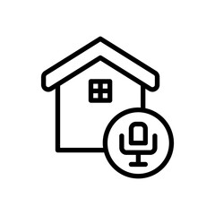 home podcast icon in line style. vector illustration for graphic design, website, UI isolated on white backgroun. EPS 10