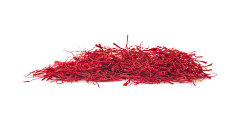 Naklejka premium saffron threads an isolated on white background