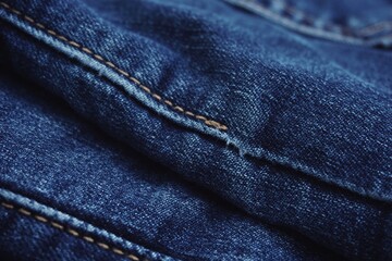 Fototapeta premium Close up of jeans fabric in a jeans pant. Jeans fabric texture.