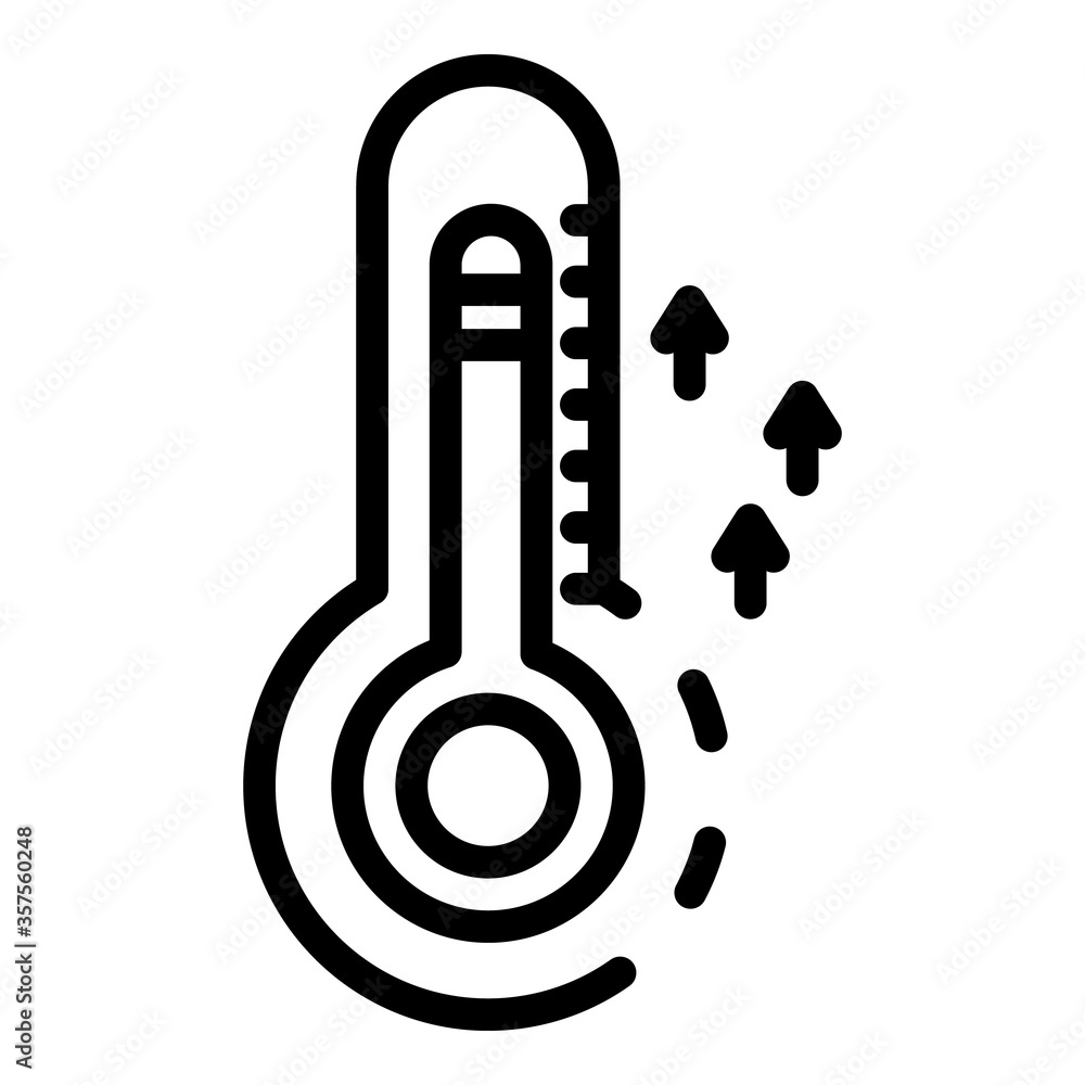 Poster raise temperature icon. outline raise temperature vector icon for web design isolated on white backg