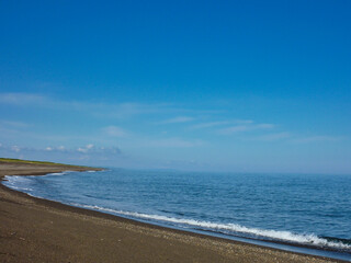 北海道、海、波、青、空
