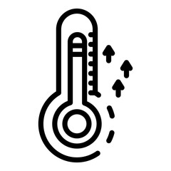 Raise temperature icon. Outline raise temperature vector icon for web design isolated on white background