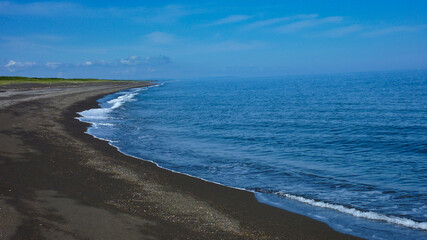 北海道、海、波、青、空