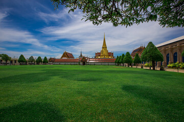 Background of one of Bangkok's major tourist attractions(Temple of the Emerald Buddha-Wat Phra Si Rattana Satsadaram/Wat Phra Kaew, tourists all over the world always come to admire the beauty in thai