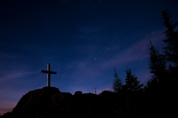 A Christian cross in a hilltop in Uttarakhand, India