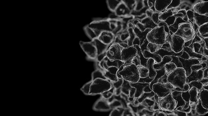 Parvovirus Parvoviridae microscope view single isolated black background   floating CGI 3D
