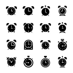 Alarm, Stopwatch and Timepiece Icons 