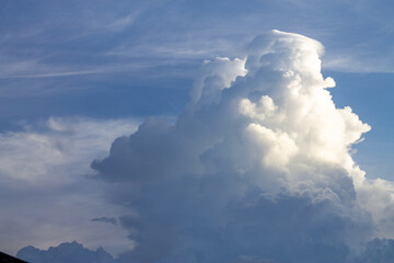 Dark and violent storm clouds in the background Before rain in the rainy season