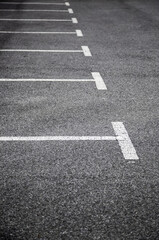 Parking signs on the asphalt