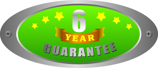 Fototapeta premium 6 Year Guarantee stamp vector logo images, Guarantee vector stock photos, Guarantee vector illustration of logo