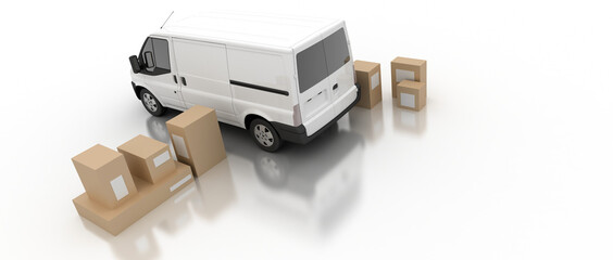 Logistics industry conceptual image, original 3d rendering and models
